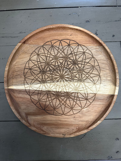 Sacred Geometry Wooden Plates